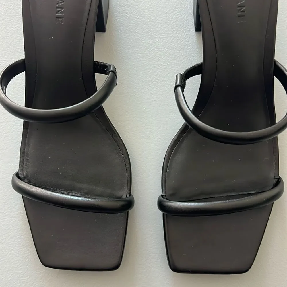 New Everlane The Double Strap Heel in Black Size 9 - Picture 4 of 11